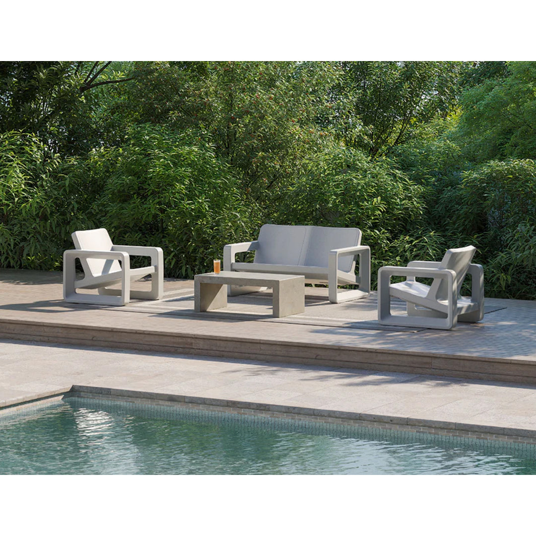 Tupelo Deck Lounge Chair Concrete - Set of 2 - In-Pool & Patio Furniture - Majestic Fountains