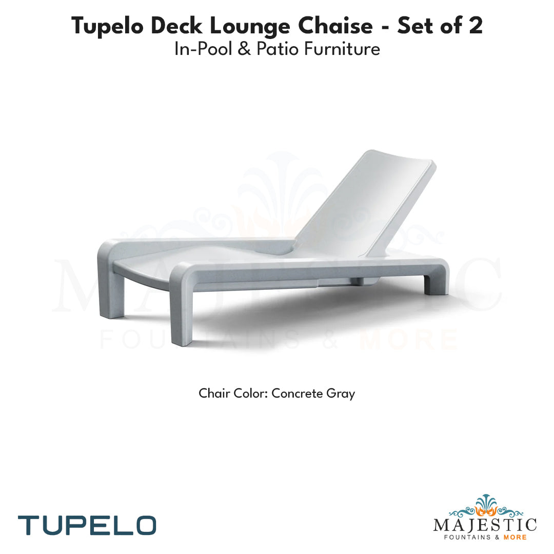 Tupelo Deck Lounge Chaise - Set of 2 - In-Pool & Patio Furniture - Majestic Fountains