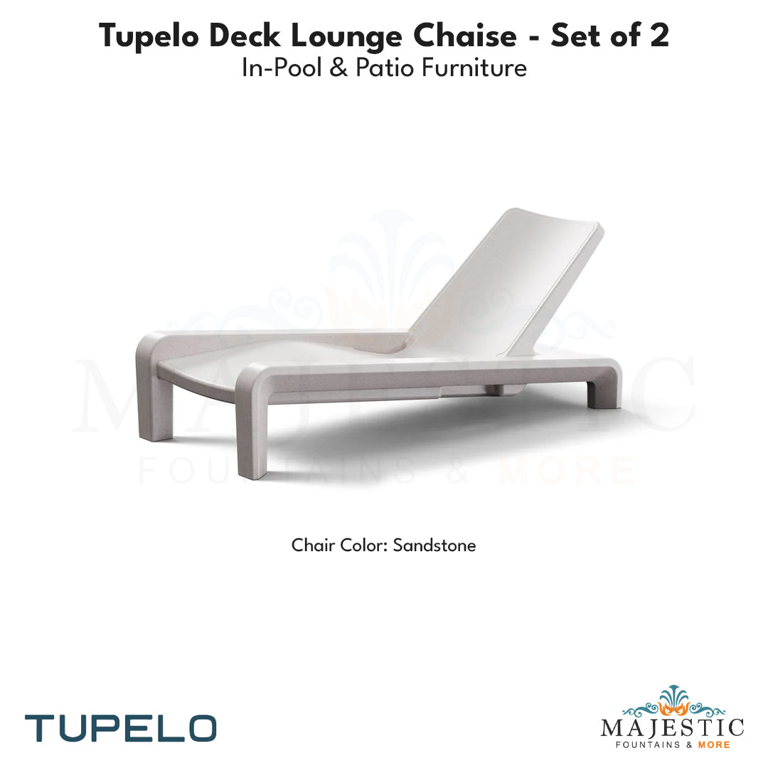 Tupelo Deck Lounge Chaise - Set of 2 - In-Pool & Patio Furniture - Majestic Fountains