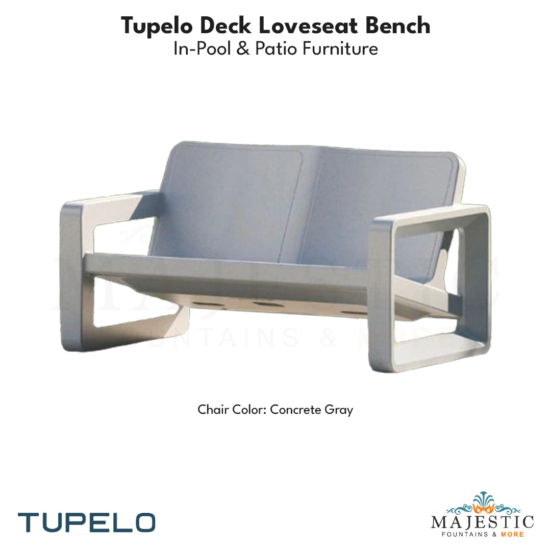 Tupelo Deck Loveseat Bench - In-Pool & Patio Furniture - Majestic Fountains
