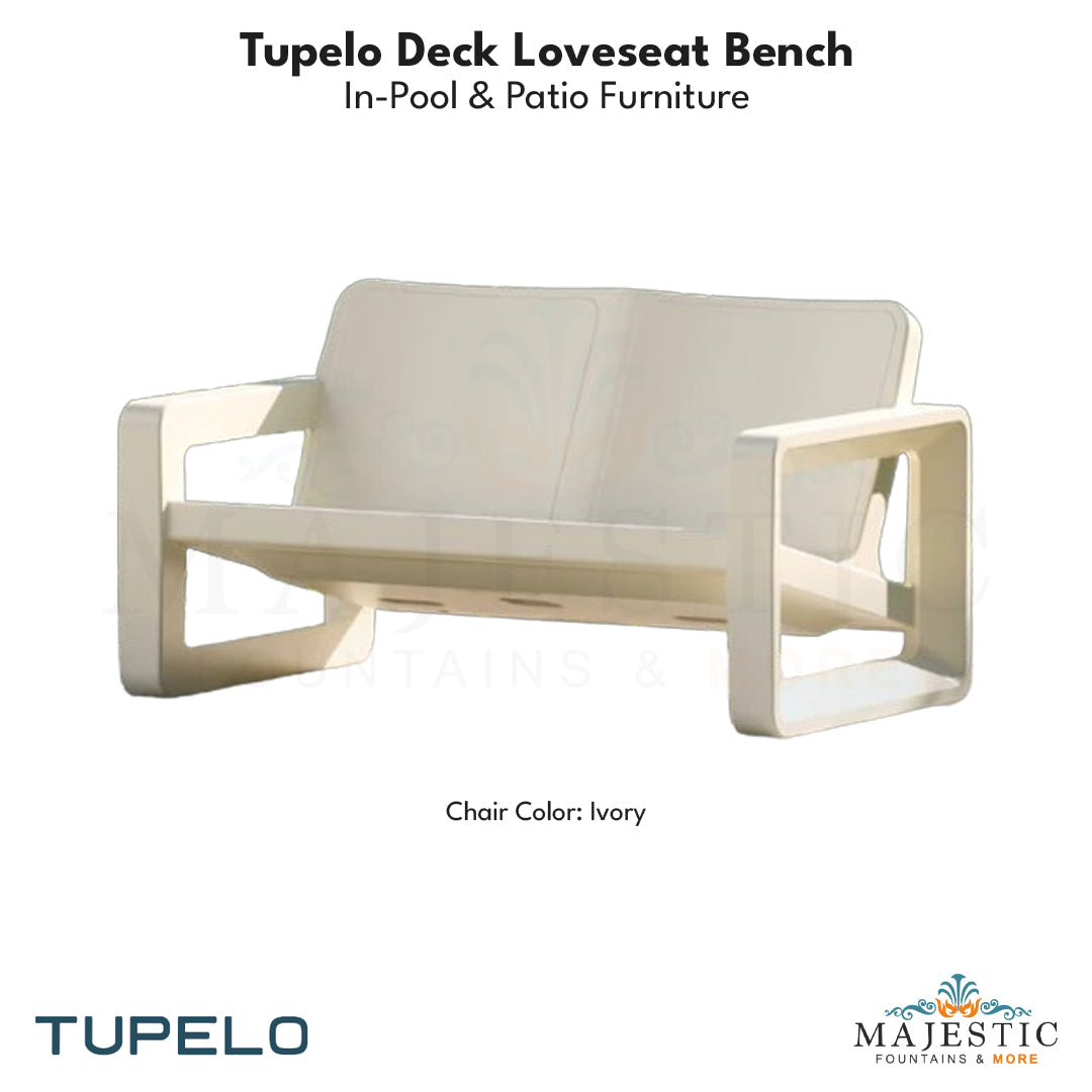 Tupelo Deck Loveseat Bench - In-Pool & Patio Furniture - Majestic Fountains