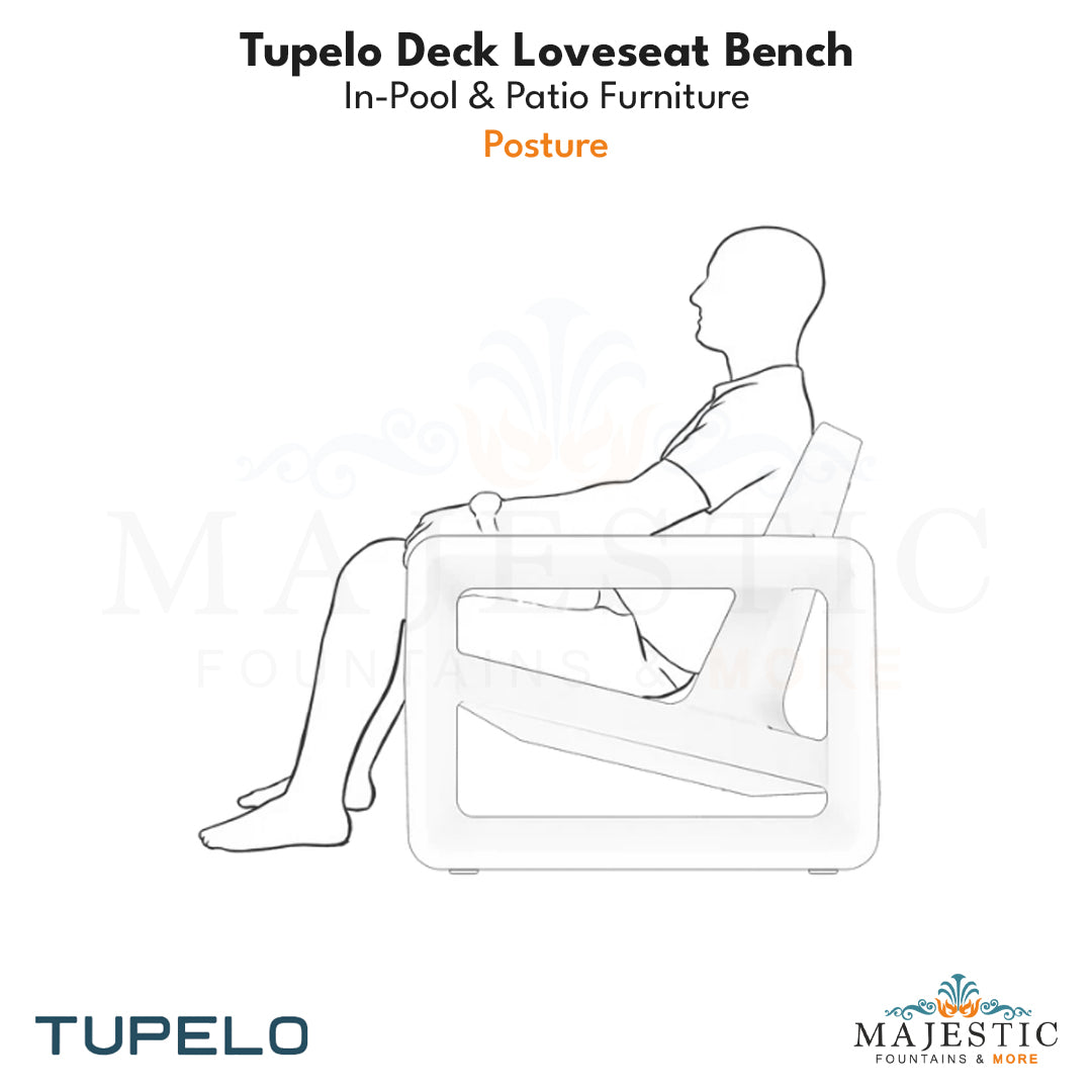 Tupelo Deck Loveseat Bench - In-Pool & Patio Furniture - Majestic Fountains