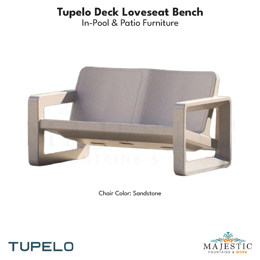 Tupelo Deck Loveseat Bench - In-Pool & Patio Furniture - Majestic Fountains
