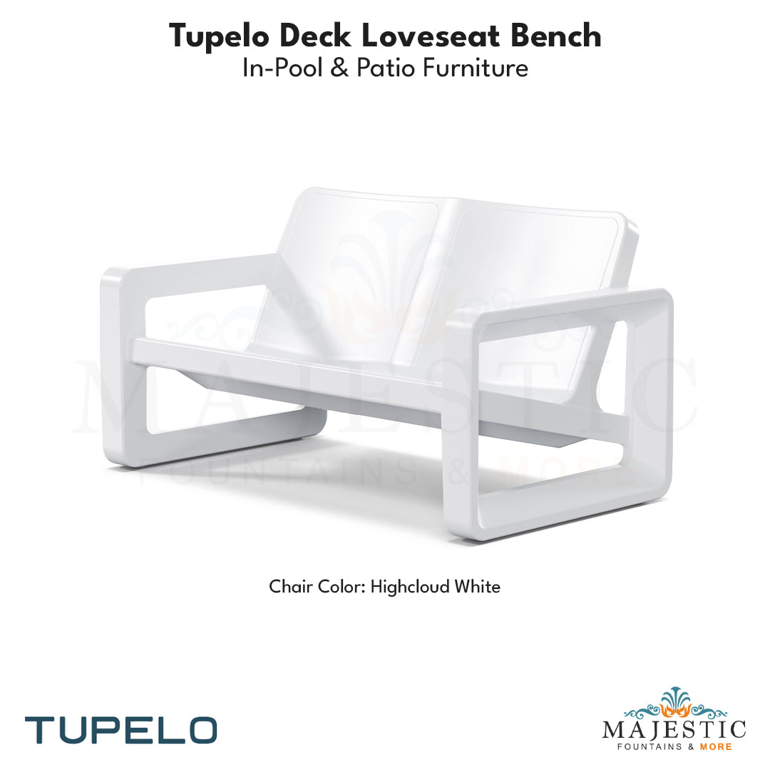 Tupelo Deck Loveseat Bench - In-Pool & Patio Furniture - Majestic Fountains