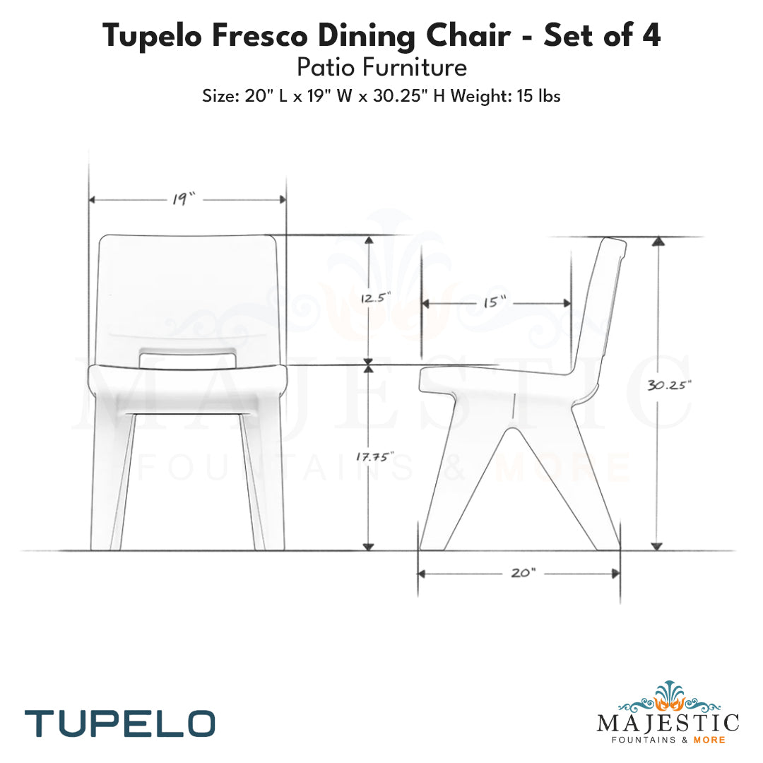 Tupelo Fresco Dining Chair - Set of 4 - Patio Furniture - Majestic Fountains