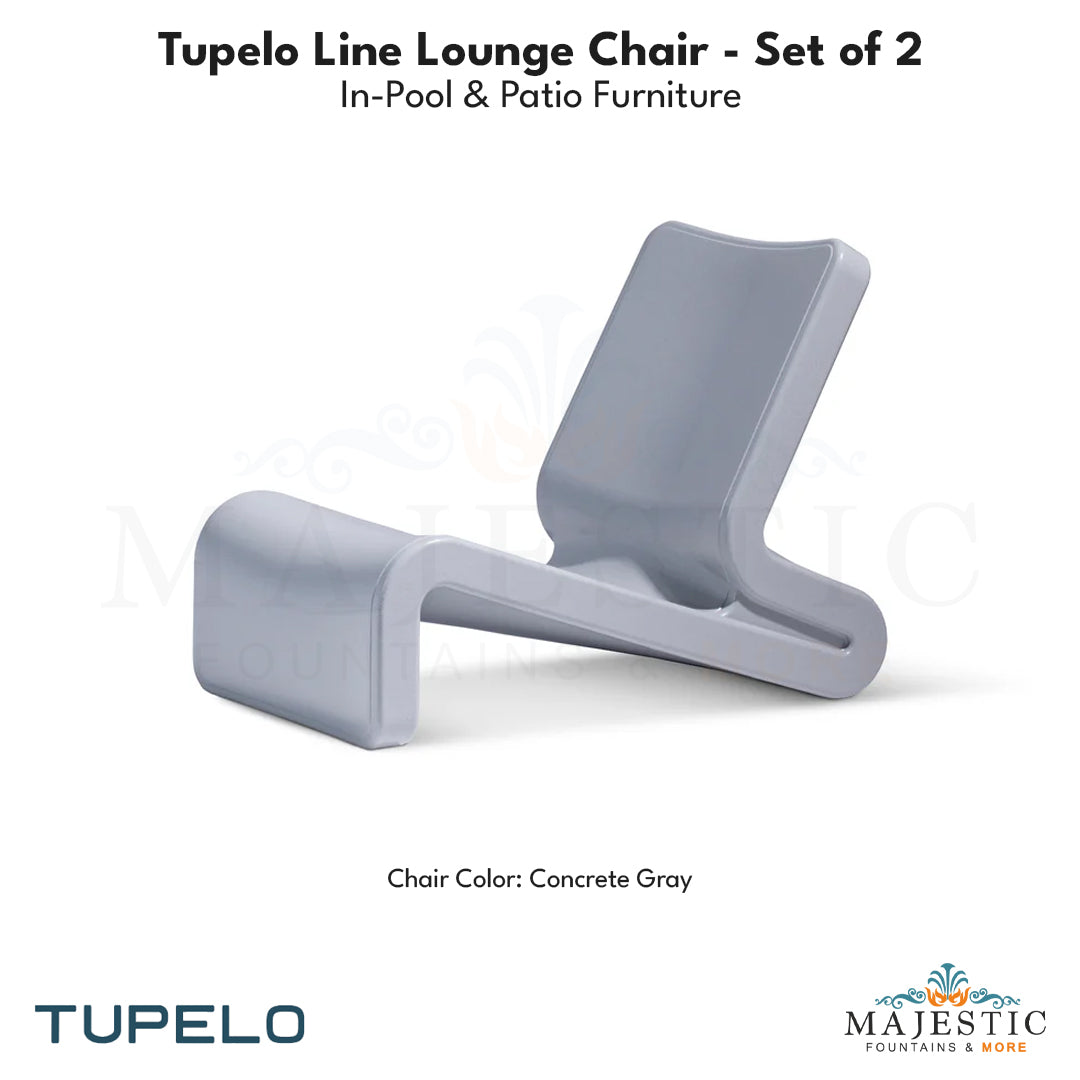 Tupelo Line Lounge Chair Set of 2 - In-Pool & Patio Furniture - Majestic Fountains