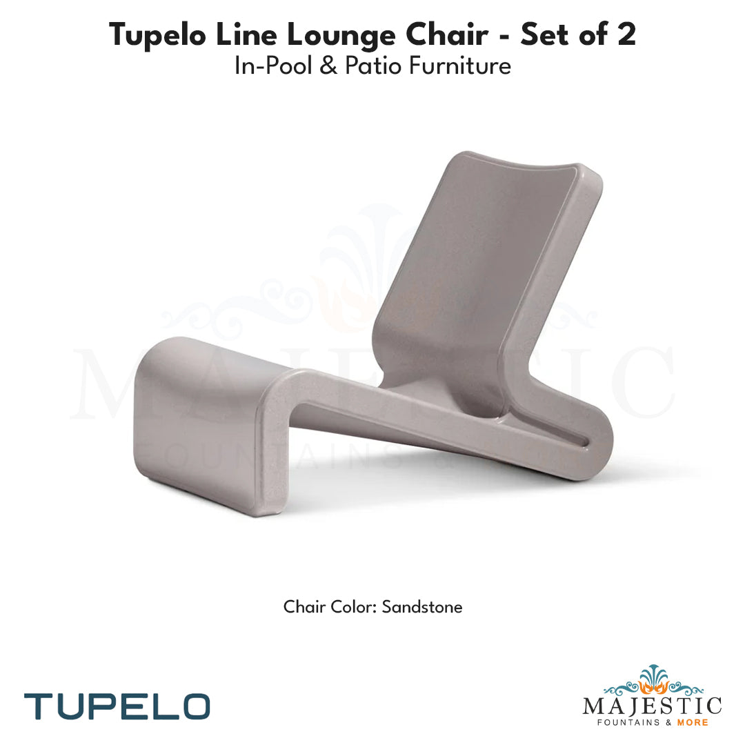 Tupelo Line Lounge Chair Set of 2 - In-Pool & Patio Furniture - Majestic Fountains