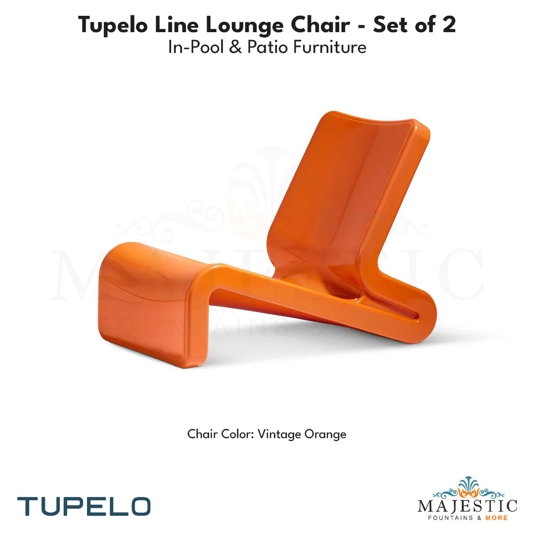 Tupelo Line Lounge Chair Set of 2 - In-Pool & Patio Furniture - Majestic Fountains