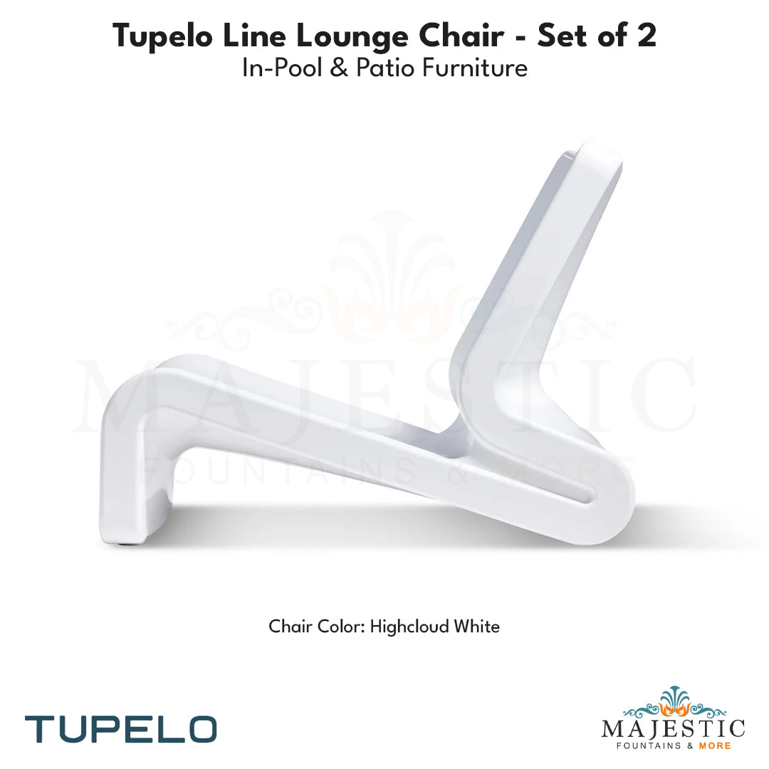 Tupelo Line Lounge Chair Set of 2 - In-Pool & Patio Furniture - Majestic Fountains