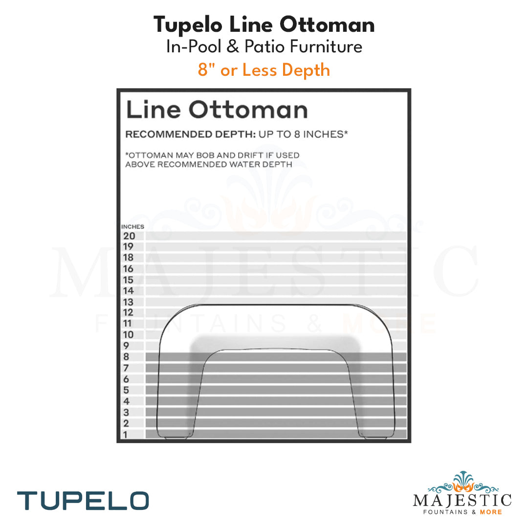 Tupelo Line Ottoman - In-Pool & Patio Furniture - Majestic Fountains