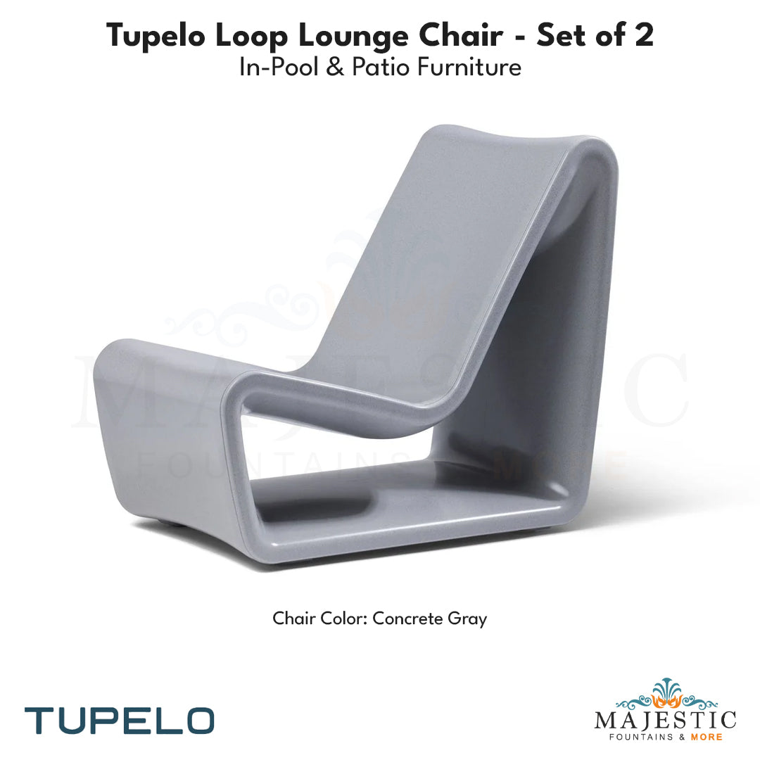 Tupelo Loop Lounge Chair - Set of 2 - In-Pool & Patio Furniture - Majestic Fountains