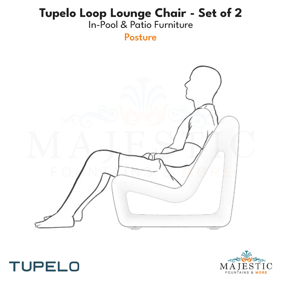 Tupelo Loop Lounge Chair - Set of 2 - In-Pool & Patio Furniture - Majestic Fountains