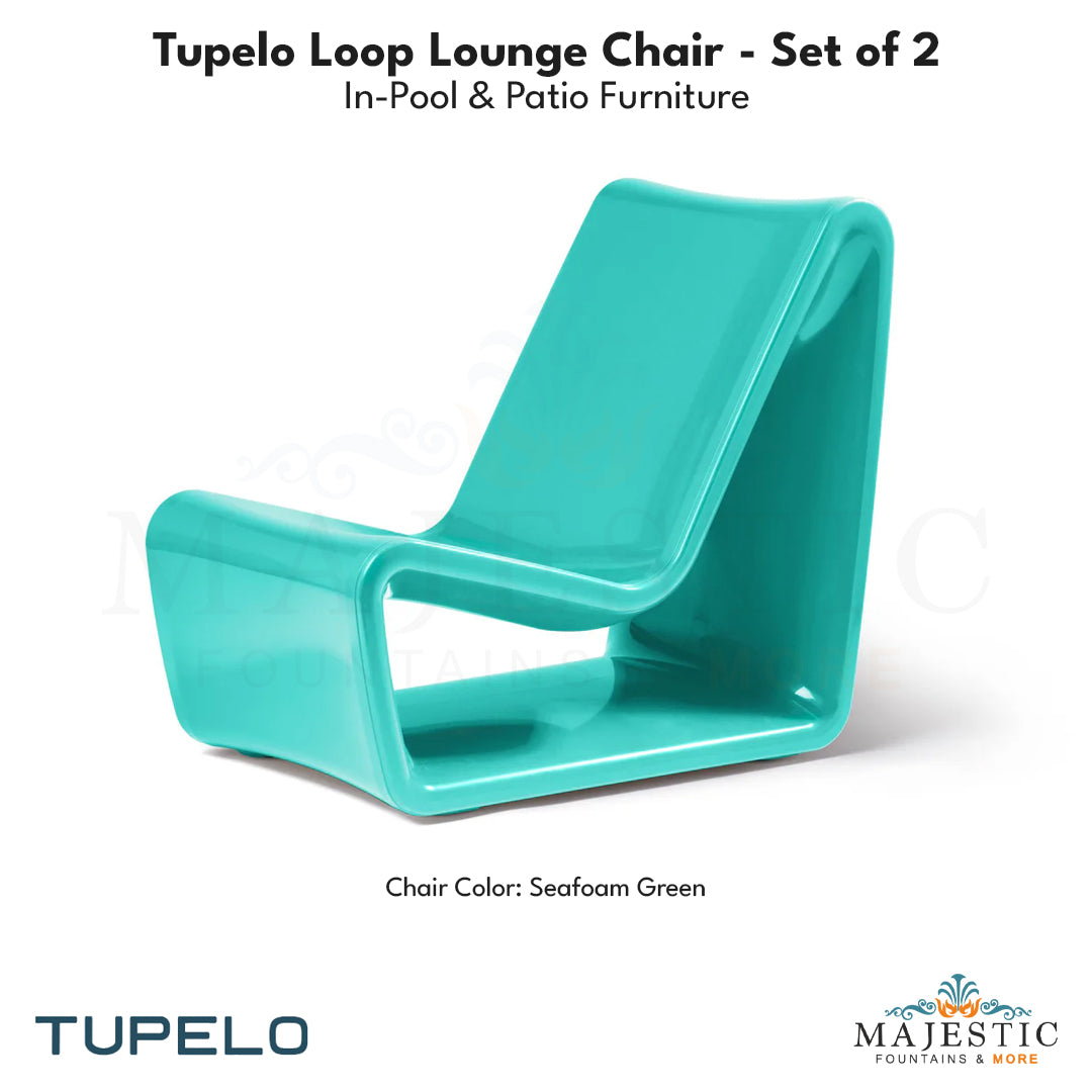 Tupelo Loop Lounge Chair - Set of 2 - In-Pool & Patio Furniture - Majestic Fountains