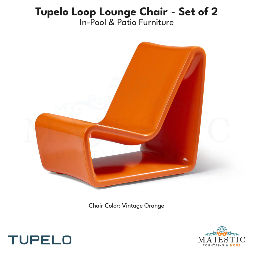 Tupelo Loop Lounge Chair - Set of 2 - In-Pool & Patio Furniture - Majestic Fountains