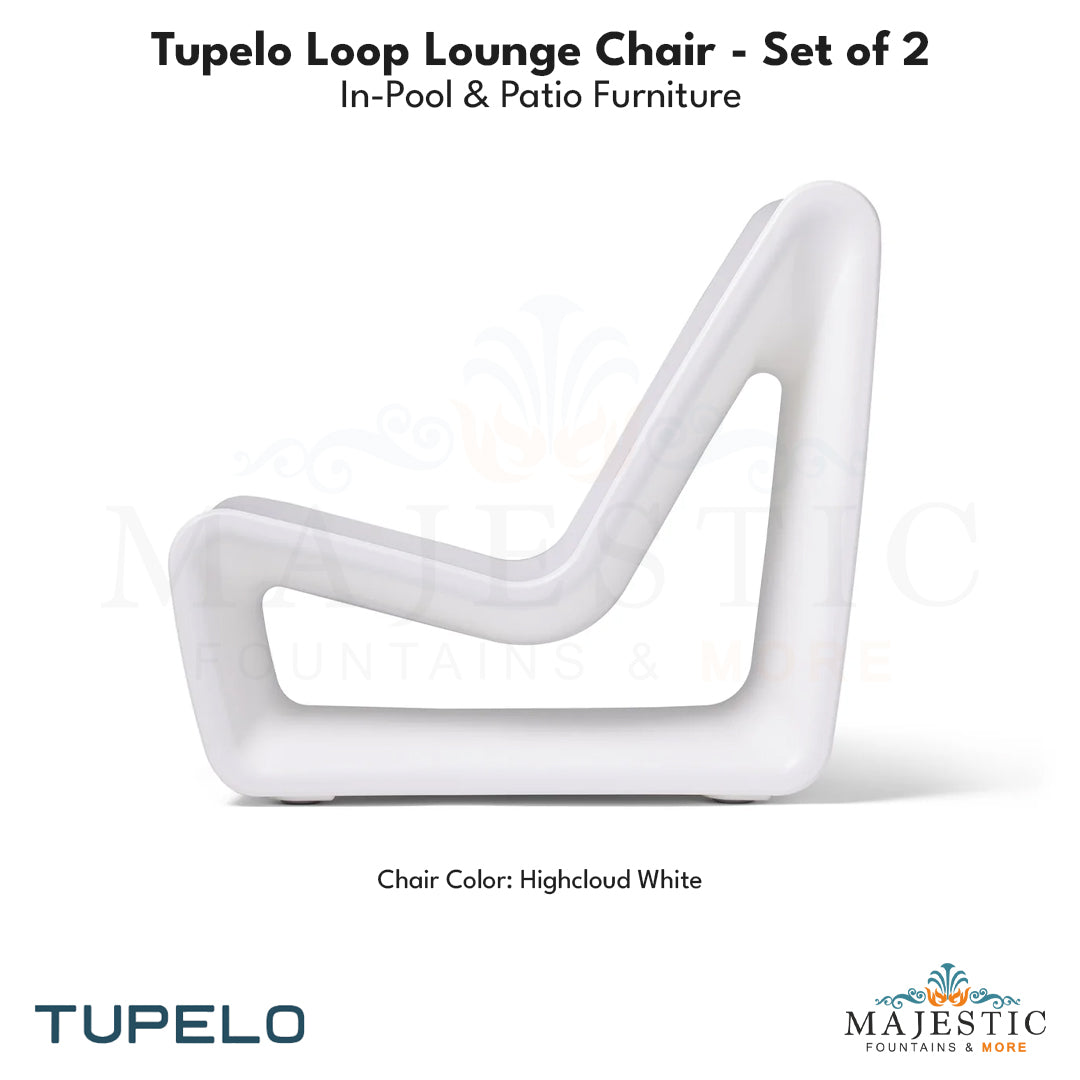 Tupelo Loop Lounge Chair - Set of 2 - In-Pool & Patio Furniture - Majestic Fountains