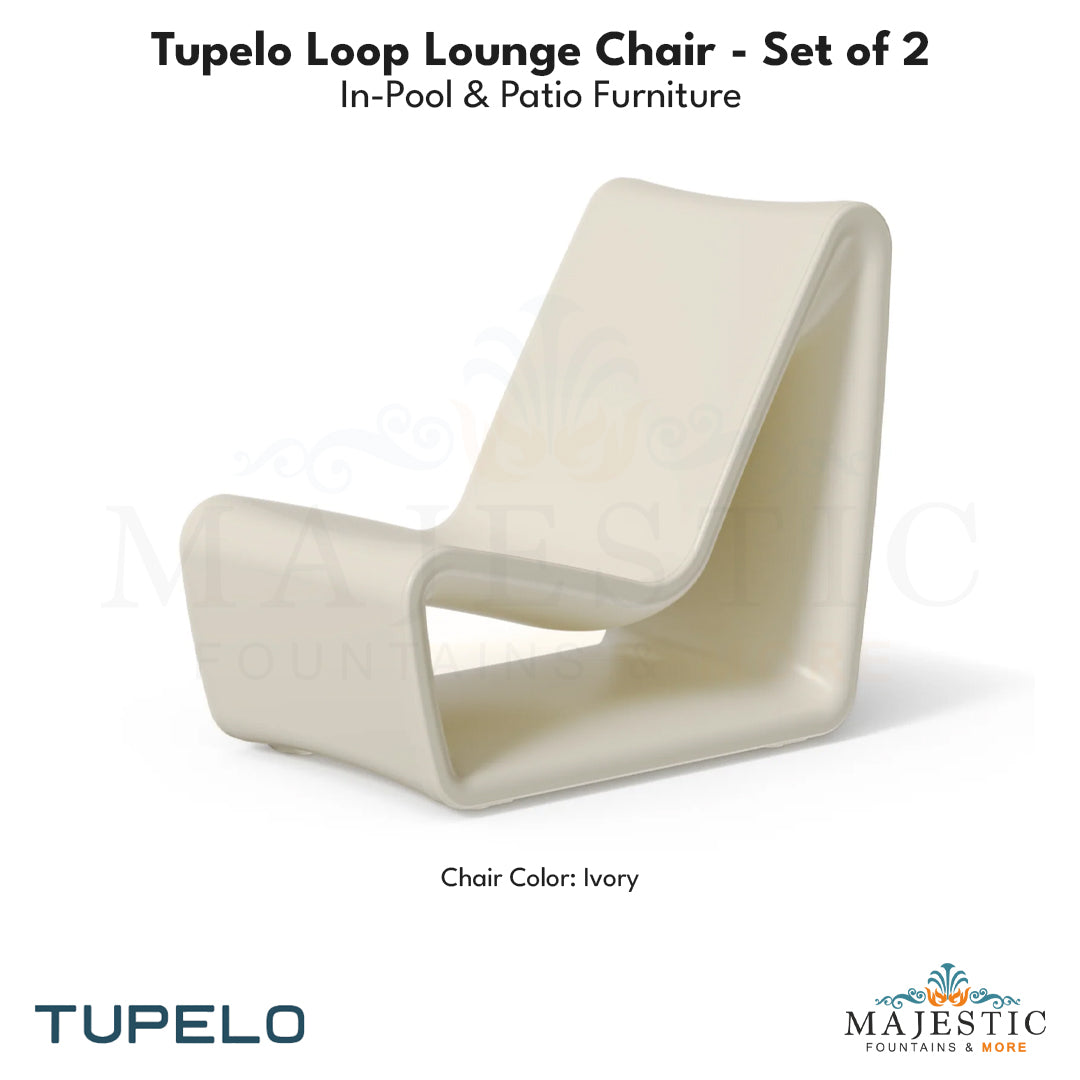 Tupelo Loop Lounge Chair - Set of 2 - In-Pool & Patio Furniture - Majestic Fountains
