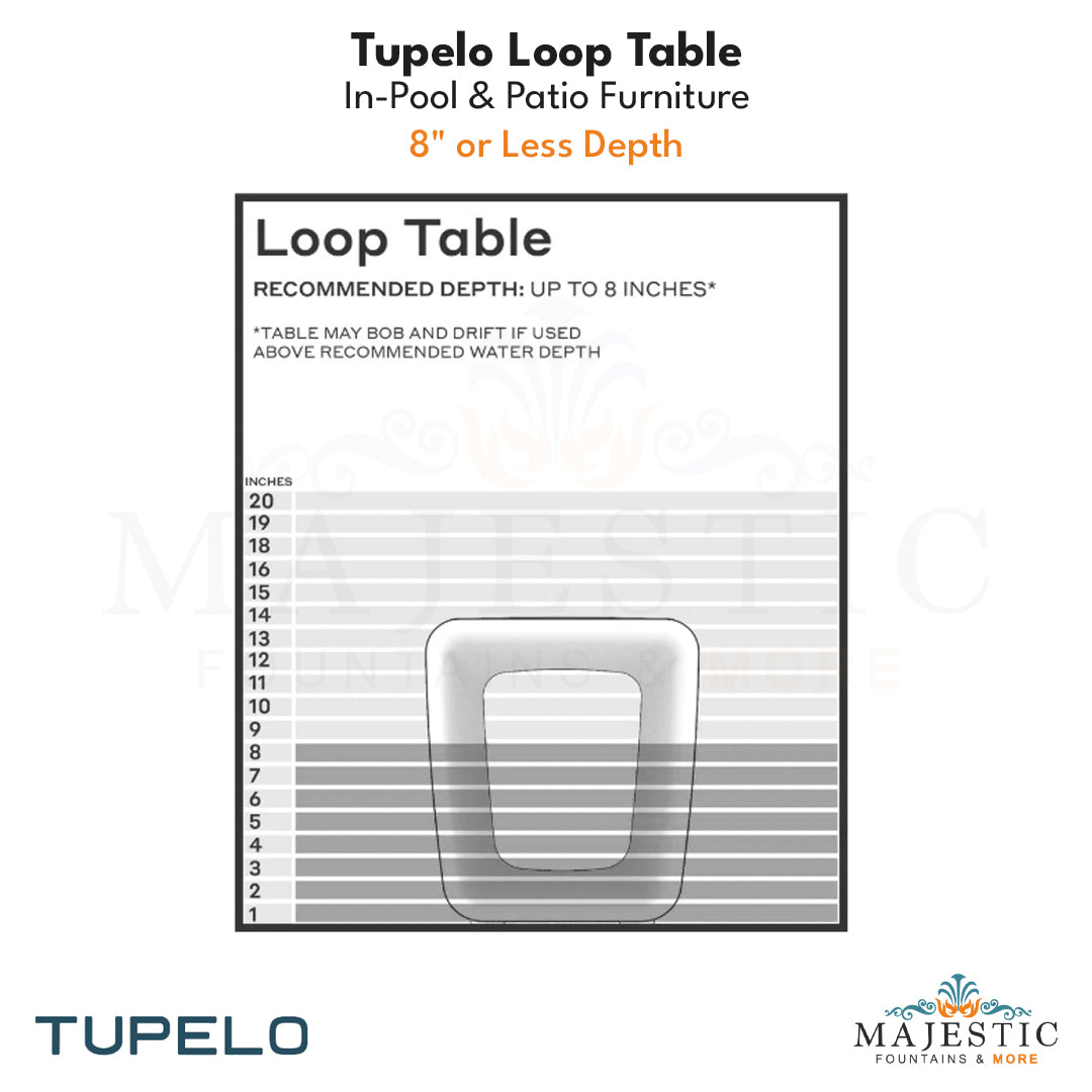 Tupelo Loop Table - In-Pool & Patio Furniture - Majestic Fountains