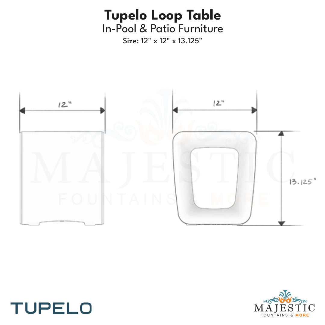 Tupelo Loop Table - In-Pool & Patio Furniture - Majestic Fountains