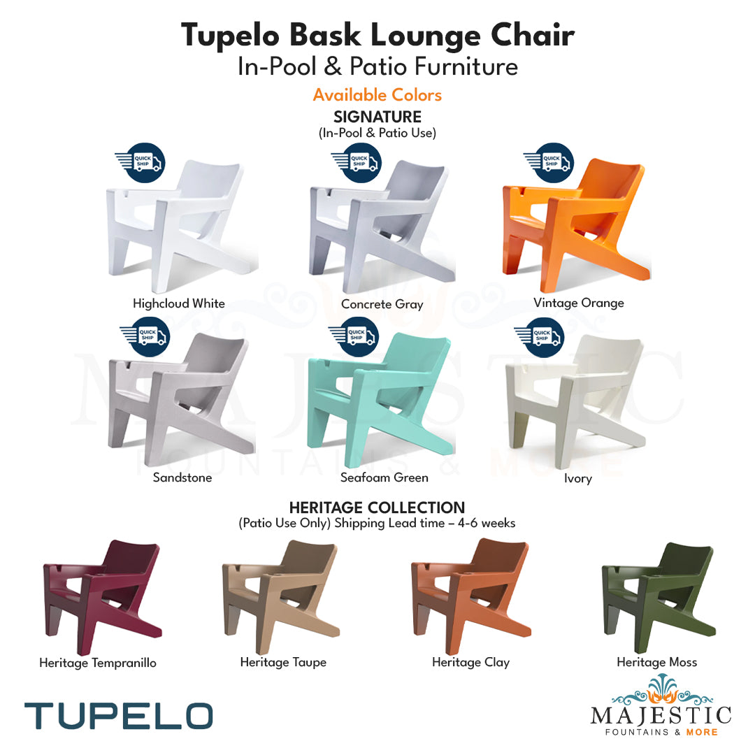 Tupelo Bask Lounge Chair In-Pool & Patio Furniture - Majestic Fountains