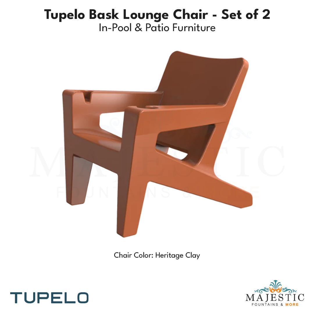 Tupelo Bask Lounge Chair - Set of 2 - In-Pool & Patio Furniture - Majestic Fountains