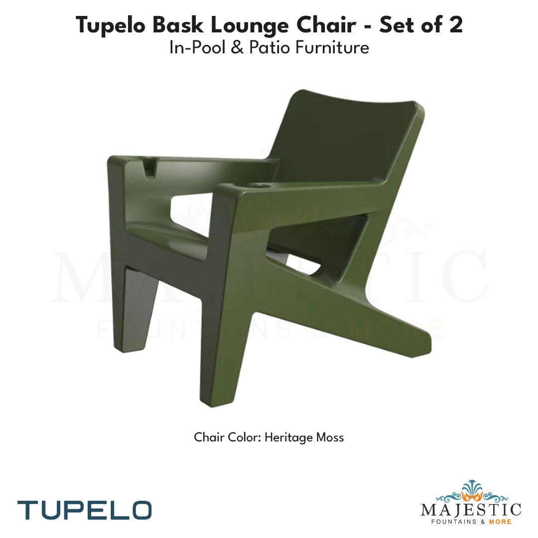 Tupelo Bask Lounge Chair - Set of 2 - In-Pool & Patio Furniture - Majestic Fountains