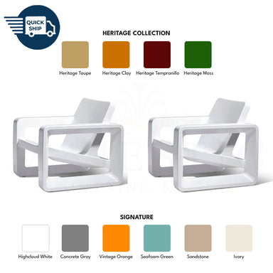 Tupelo Deck Lounge Chair Concrete - Set of 2 - In-Pool & Patio Furniture - Majestic Fountains