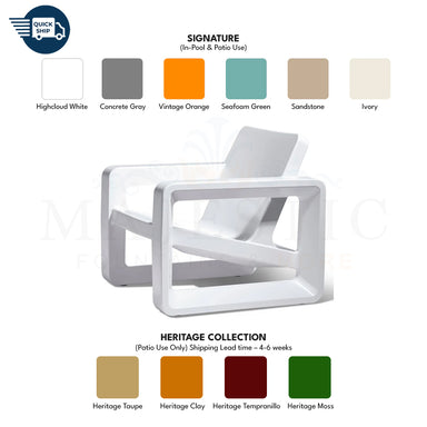 Tupelo Deck Lounge Chair Concrete - In-Pool & Patio Furniture - Majestic Fountains