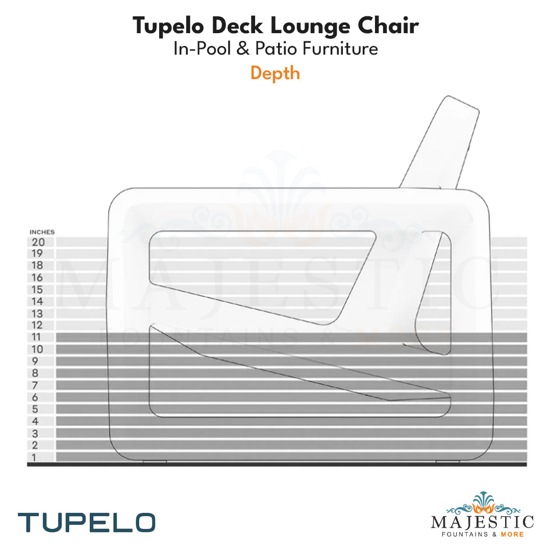 Tupelo Deck Lounge Chair Concrete - In-Pool & Patio Furniture - Majestic Fountains