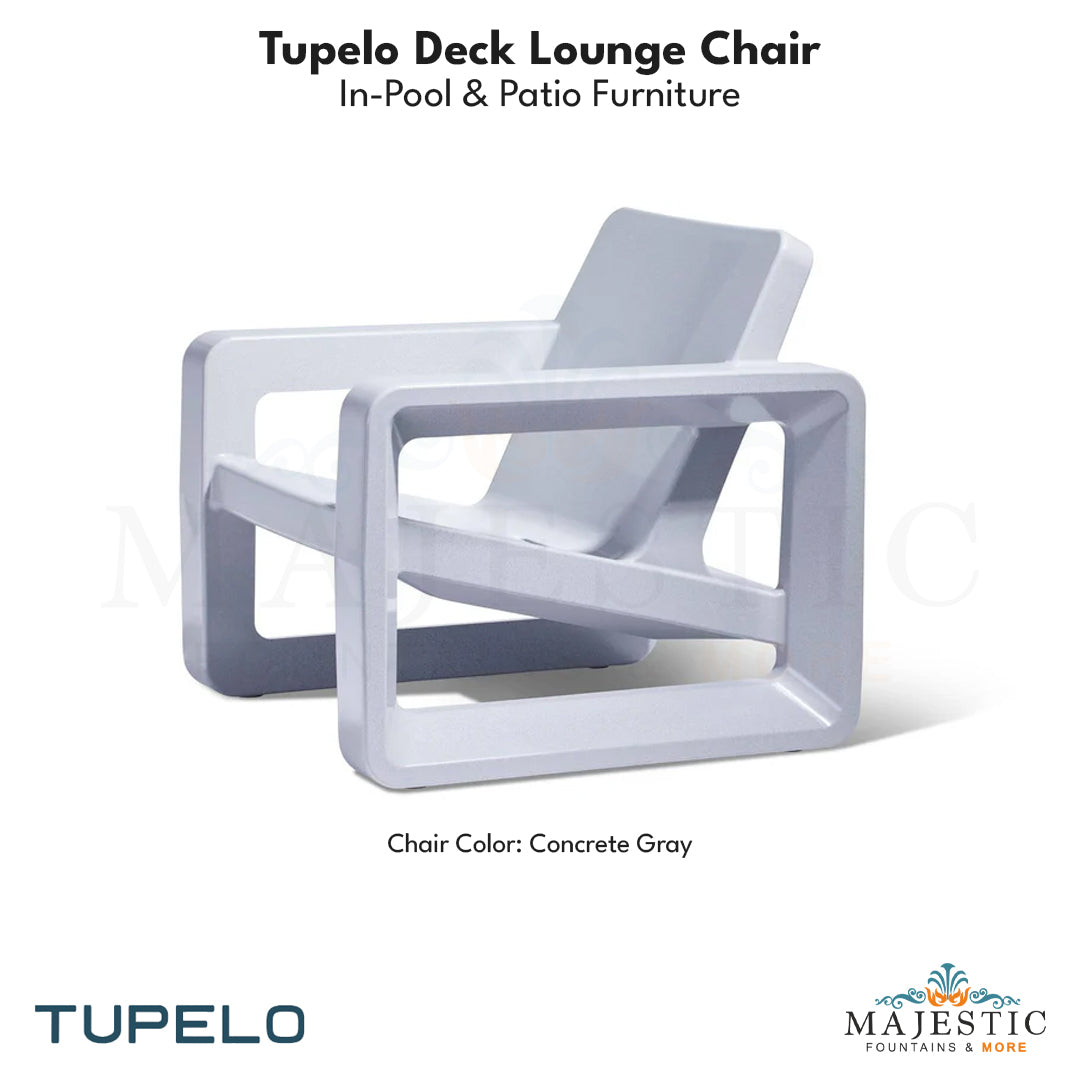 Tupelo Deck Lounge Chair Concrete - In-Pool & Patio Furniture - Majestic Fountains