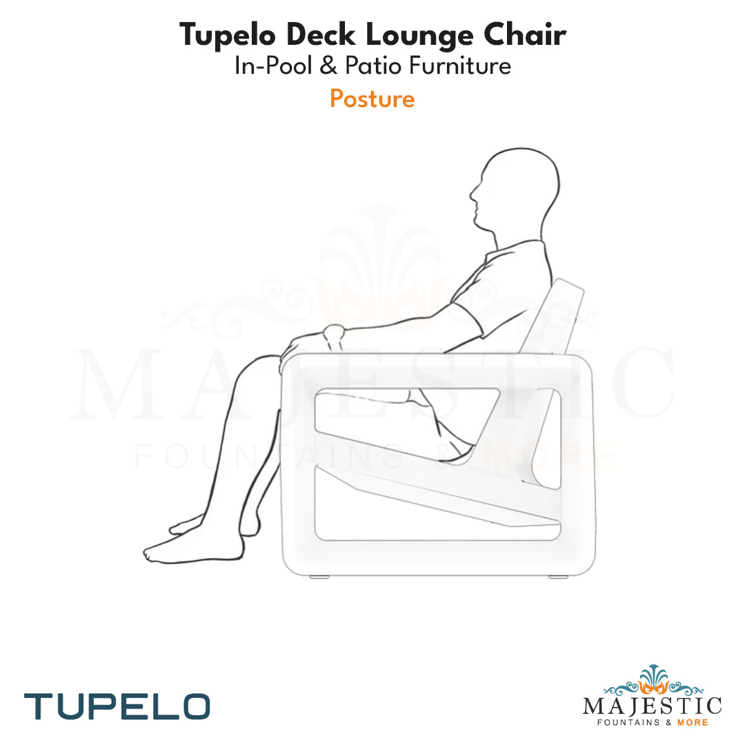 Tupelo Deck Lounge Chair Concrete - In-Pool & Patio Furniture - Majestic Fountains