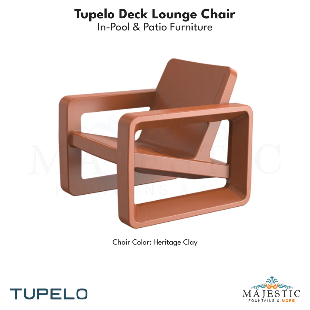 Tupelo Deck Lounge Chair Concrete - In-Pool & Patio Furniture - Majestic Fountains