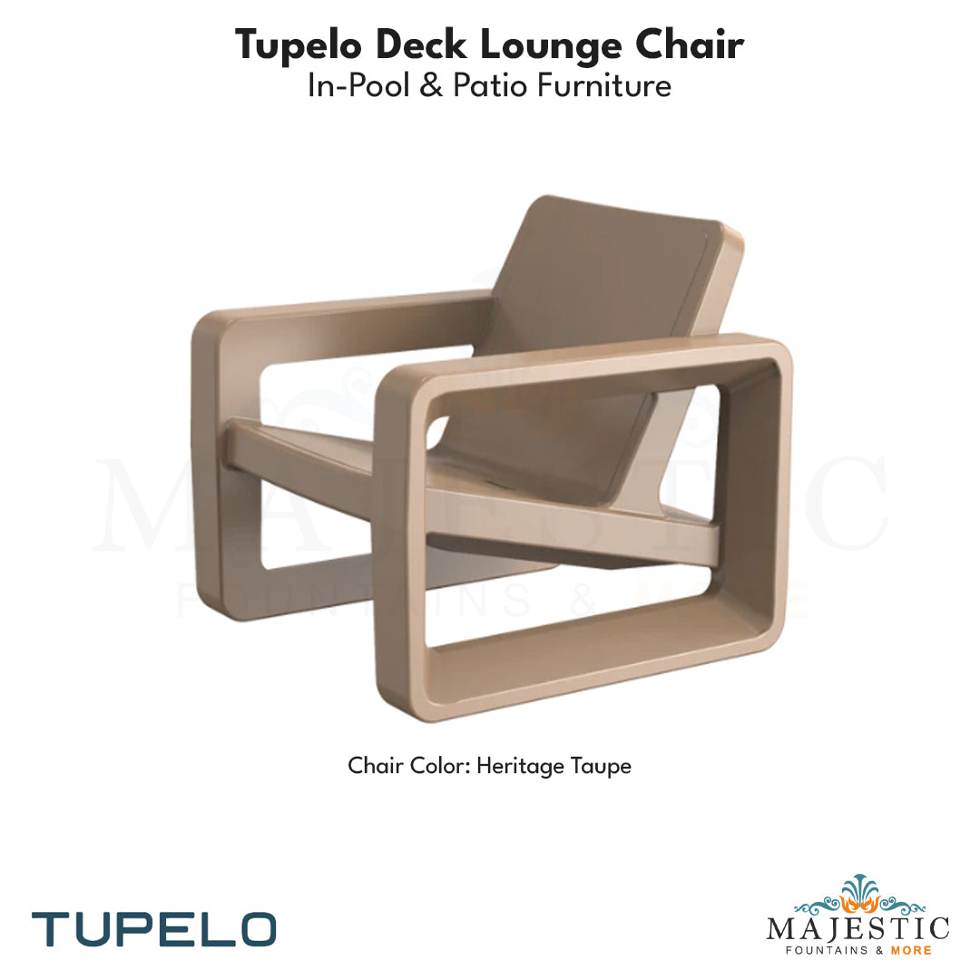 Tupelo Deck Lounge Chair Concrete - In-Pool & Patio Furniture - Majestic Fountains