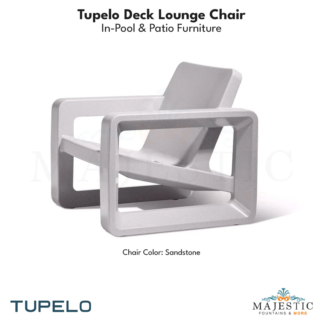 Tupelo Deck Lounge Chair Concrete - In-Pool & Patio Furniture - Majestic Fountains