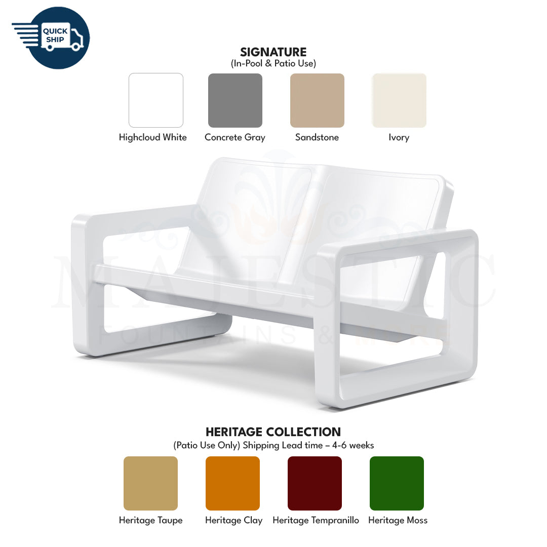 Tupelo Deck Loveseat Bench - In-Pool & Patio Furniture - Majestic Fountains