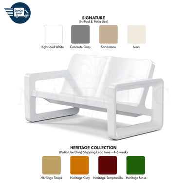 Tupelo Deck Loveseat Bench - In-Pool & Patio Furniture - Majestic Fountains