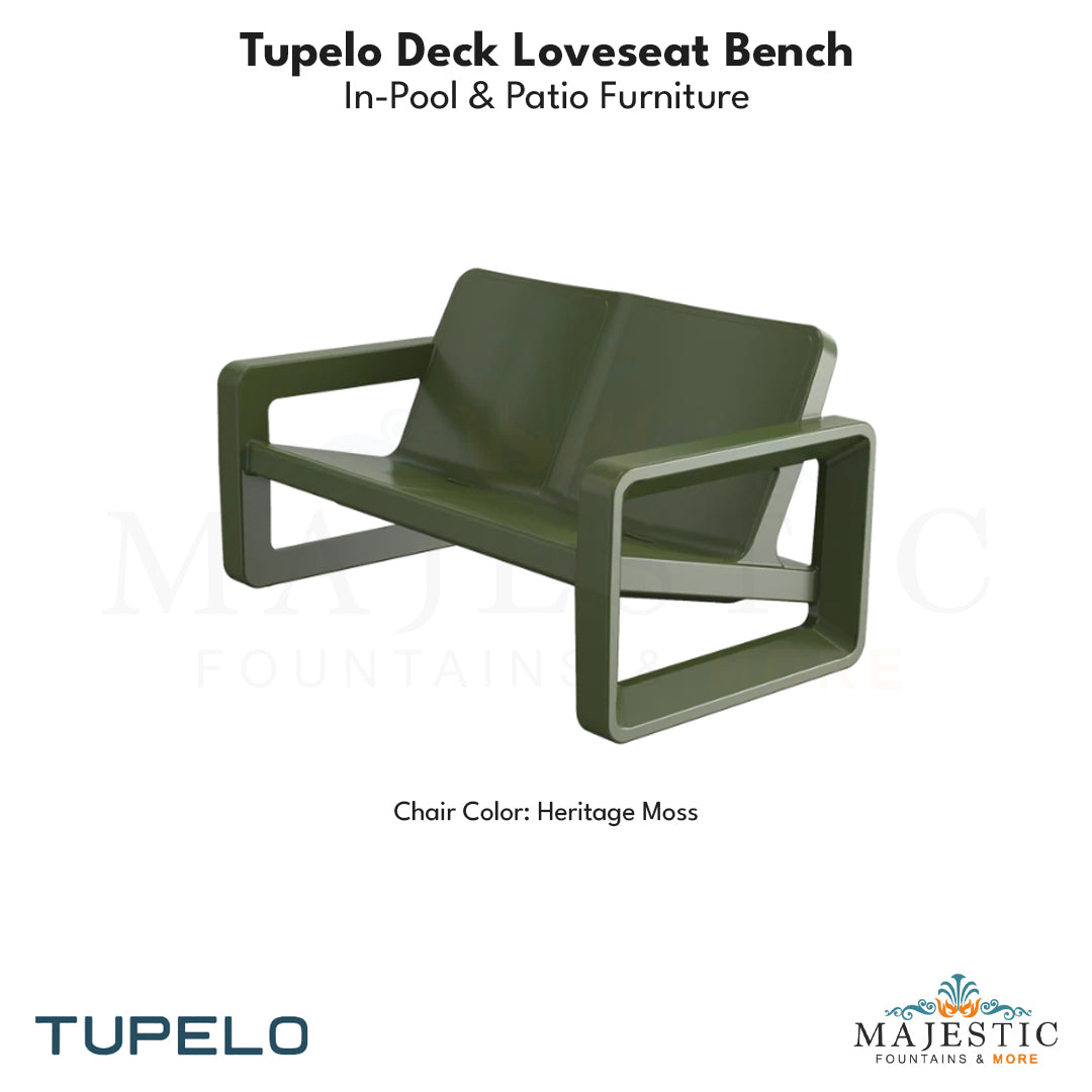 Tupelo Deck Loveseat Bench - In-Pool & Patio Furniture - Majestic Fountains