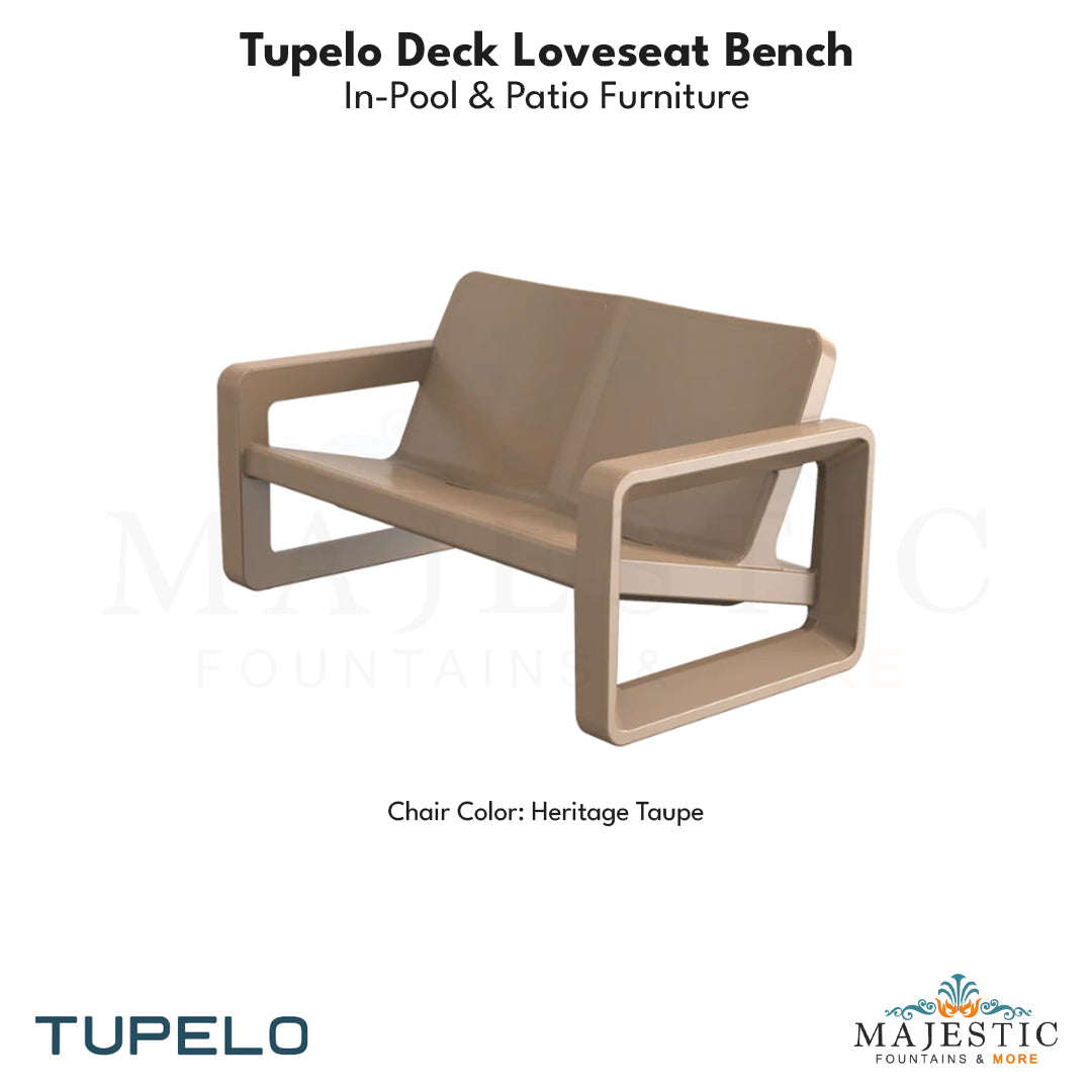 Tupelo Deck Loveseat Bench - In-Pool & Patio Furniture - Majestic Fountains