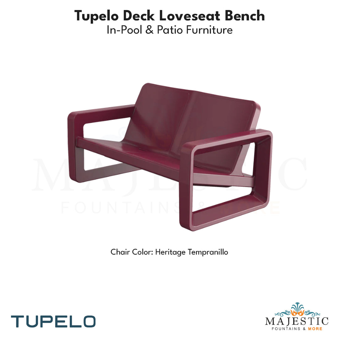 Tupelo Deck Loveseat Bench - In-Pool & Patio Furniture - Majestic Fountains