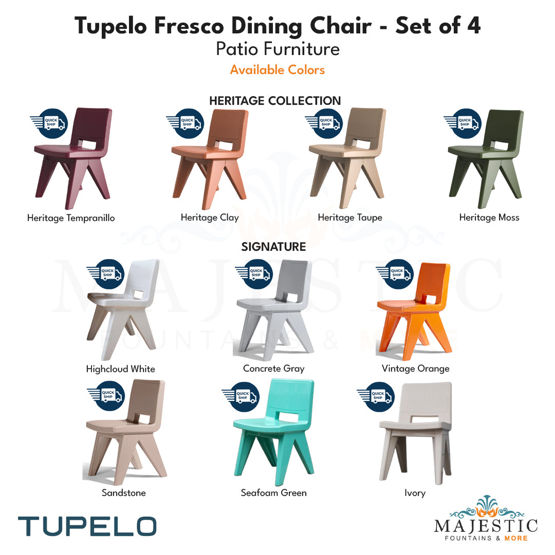 Tupelo Fresco Dining Chair - Set of 4 - Patio Furniture - Majestic Fountains