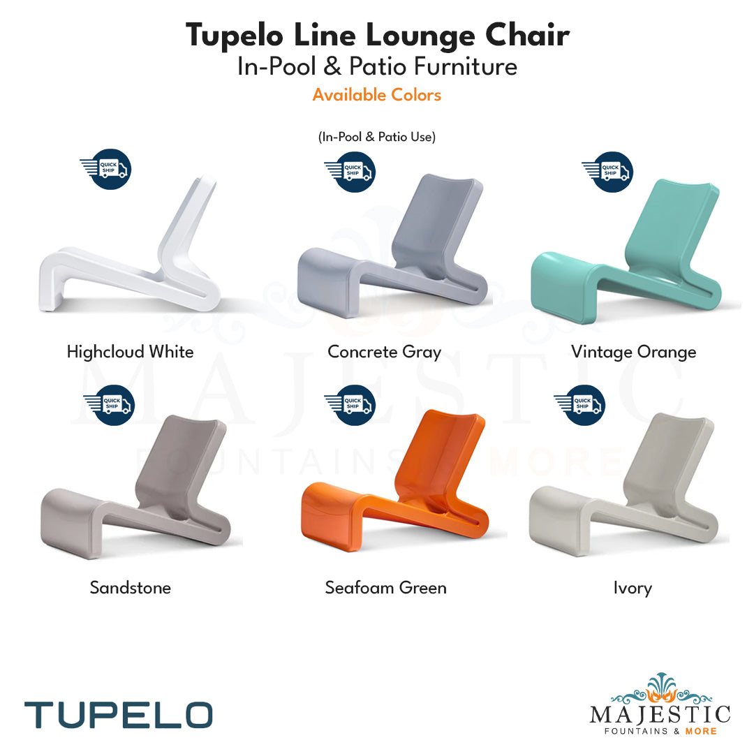 Tupelo Line Lounge Chair - In-Pool & Patio Furniture - Majestic Fountains