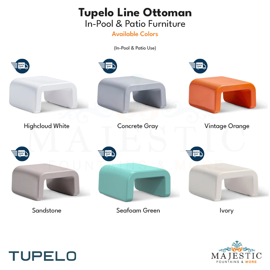 Tupelo Line Ottoman - In-Pool & Patio Furniture - Majestic Fountains
