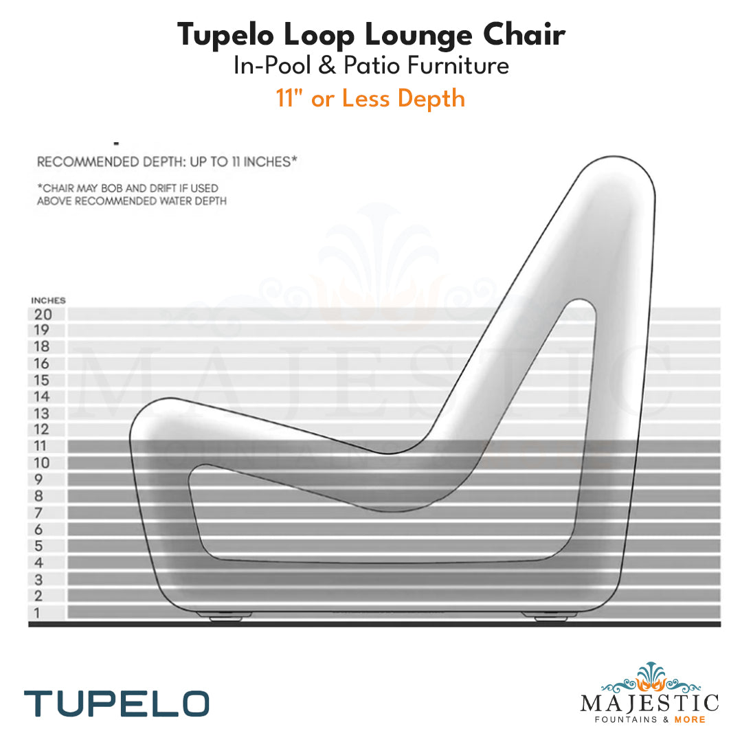 Tupelo Loop Lounge Chair - In-Pool & Patio Furniture - Majestic Fountains