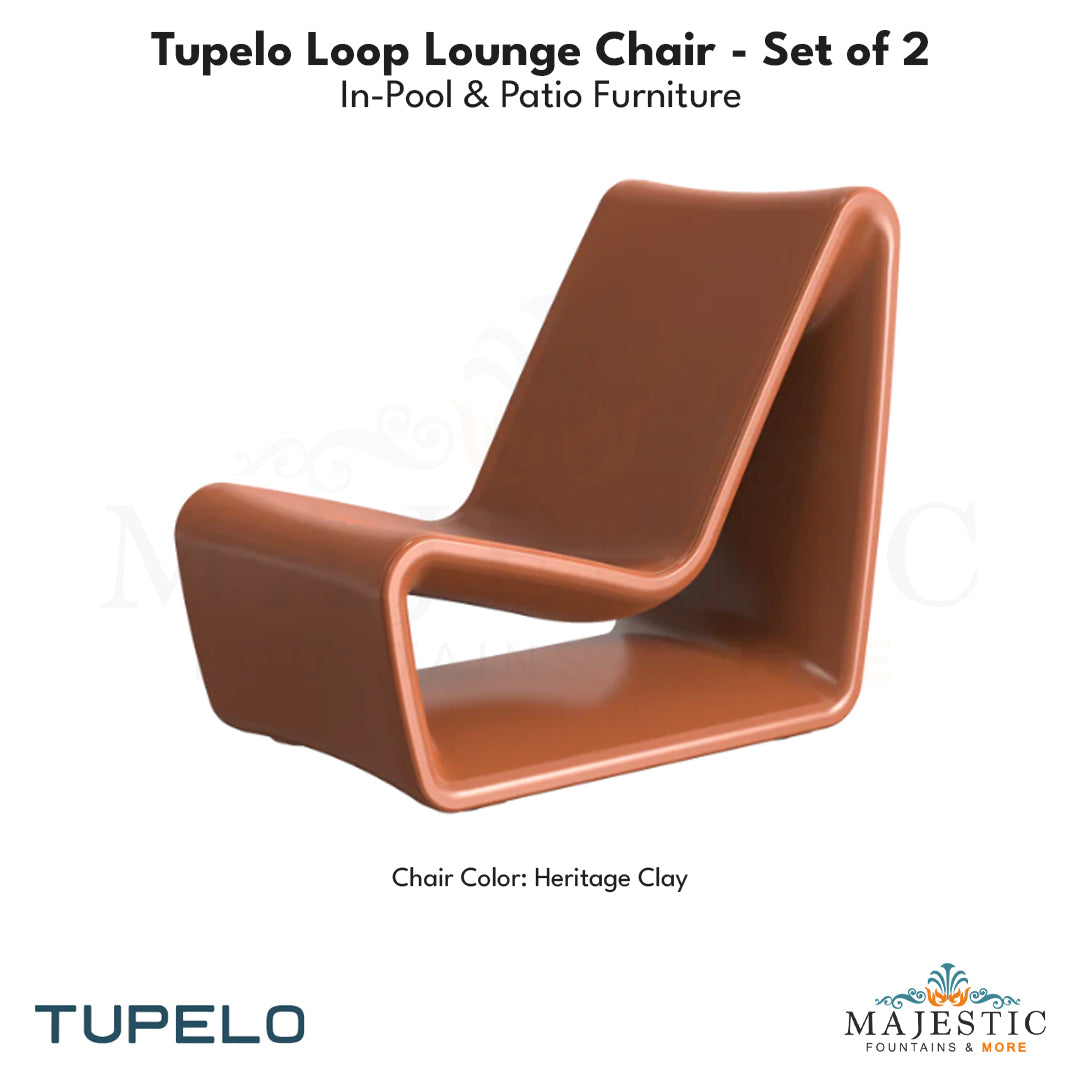 Tupelo Loop Lounge Chair -  Set of 2 - In-Pool & Patio Furniture 1 - Majestic Fountains