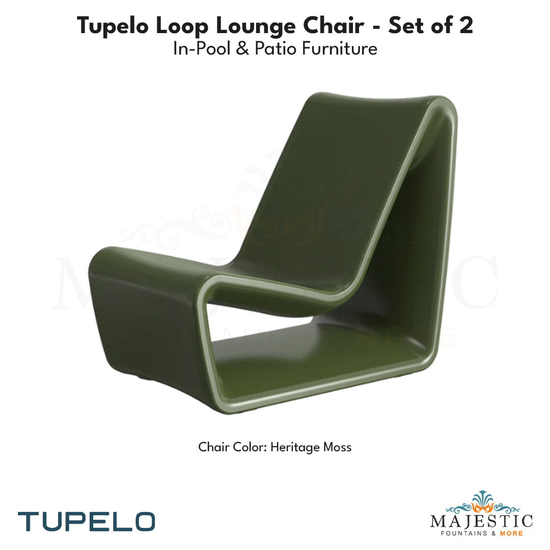 Tupelo Loop Lounge Chair -  Set of 2 - In-Pool & Patio Furniture 1 - Majestic Fountains
