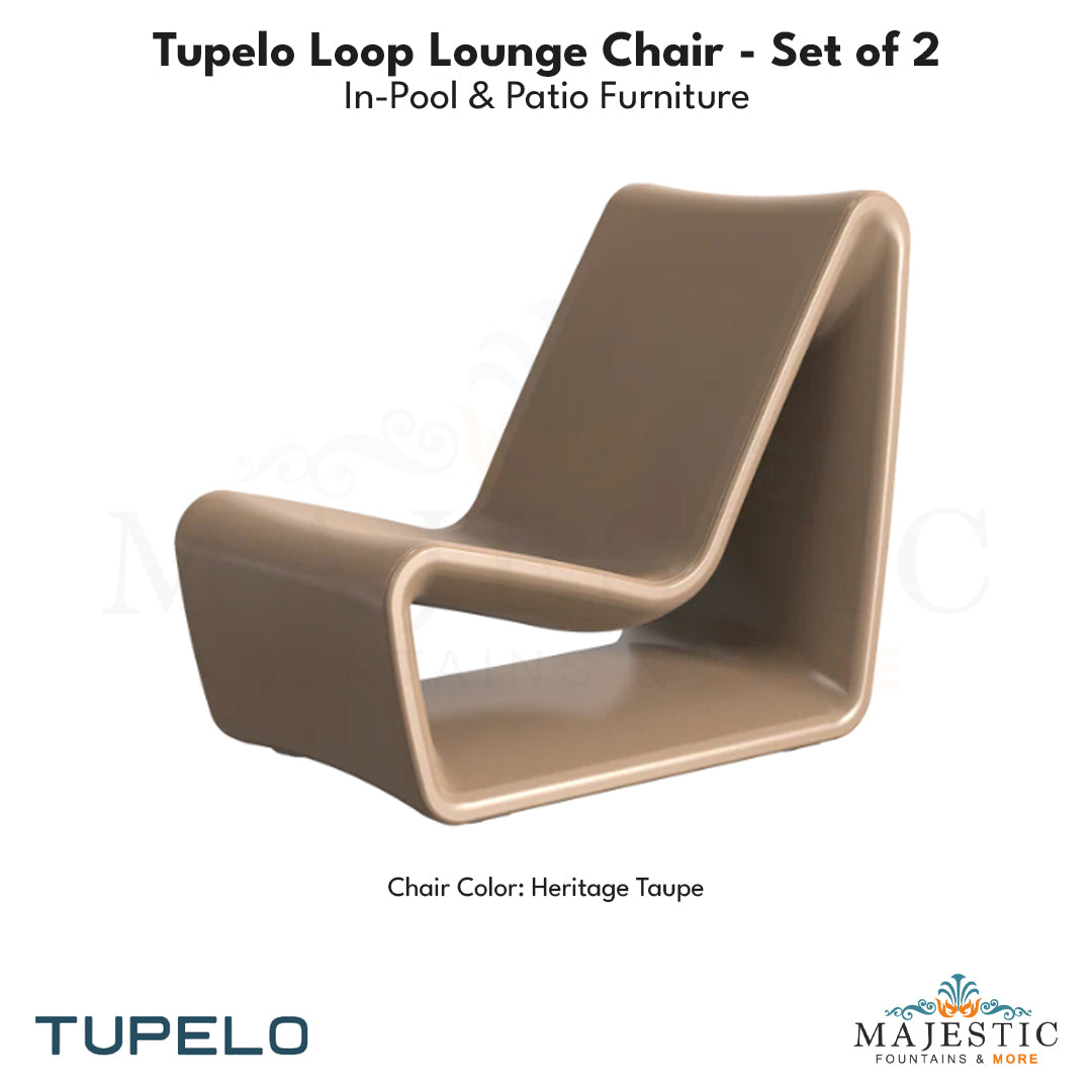 Tupelo Loop Lounge Chair -  Set of 2 - In-Pool & Patio Furniture 1 - Majestic Fountains