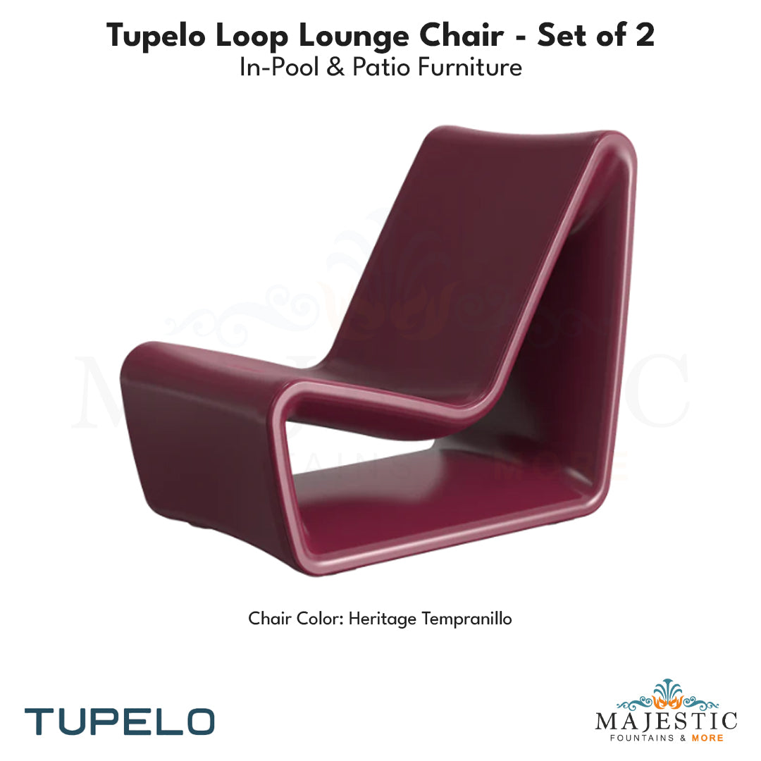 Tupelo Loop Lounge Chair -  Set of 2 - In-Pool & Patio Furniture 1 - Majestic Fountains