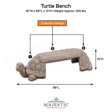 Giannini Garden Turtle Bench - 527 - Majestic Fountains