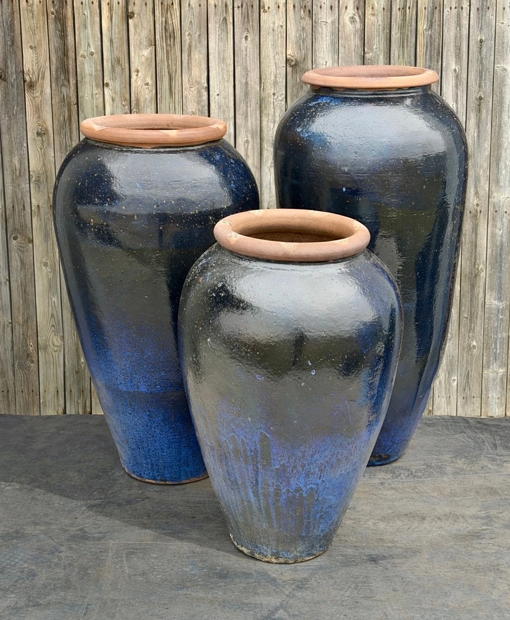 Tuscany Brewers Blue Triple Vase FNT50897 - Complete Fountain Kit