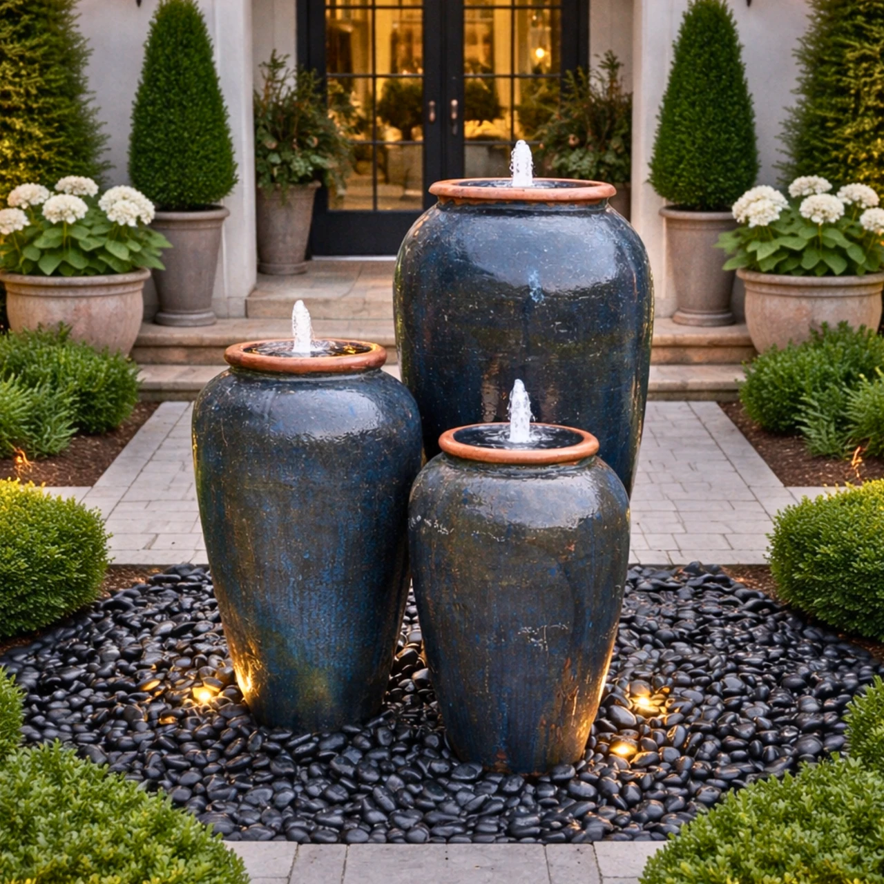 Tuscany Broncos Triple Ceramic Vase FNT50913 - Complete Fountain Kit
