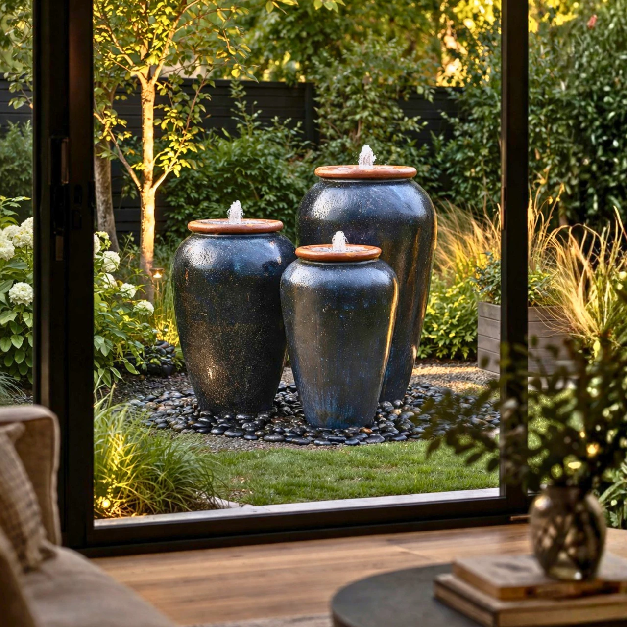Tuscany Deep Cove Triple Vase FNT50893 - Complete Fountain Kit